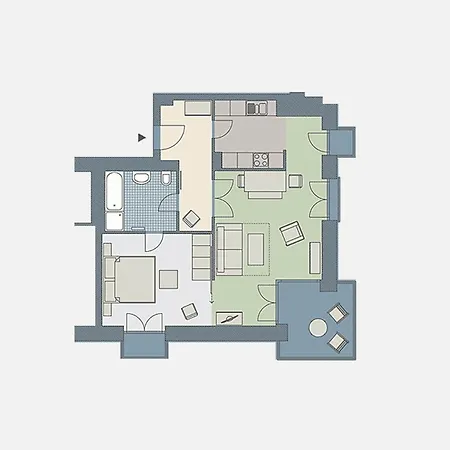 Kaiservillen - Mit 1 Schlafzimmer Und Balkon D221