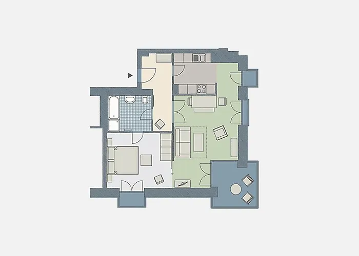 Kaiservillen - Mit 1 Schlafzimmer Und Balkon D221